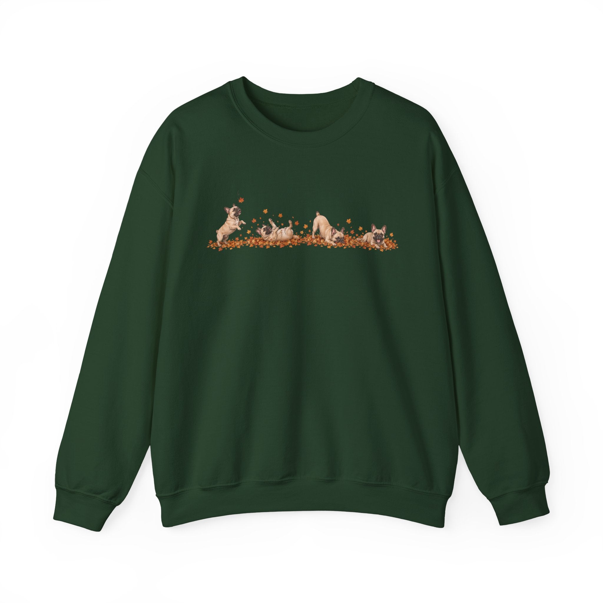 French Bulldog Playing in Leaves Fall Sweatshirt