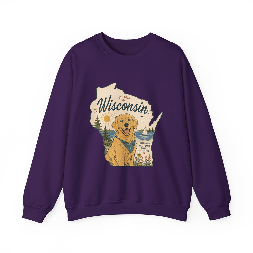 Wisconsin Golden Retriever Sweatshirt | Dog Mom Crewneck