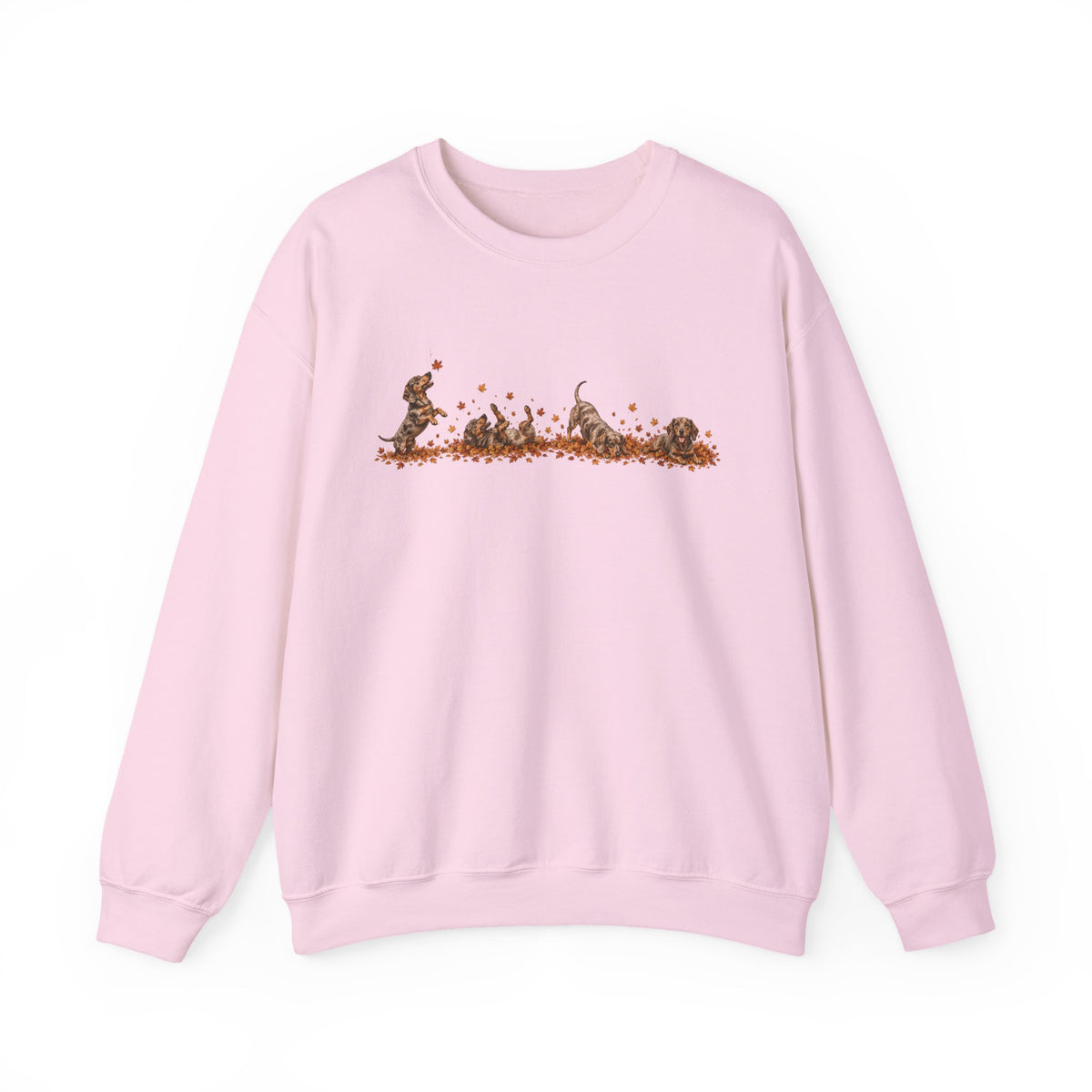 Dachshund Playing in Leaves Fall Sweatshirt