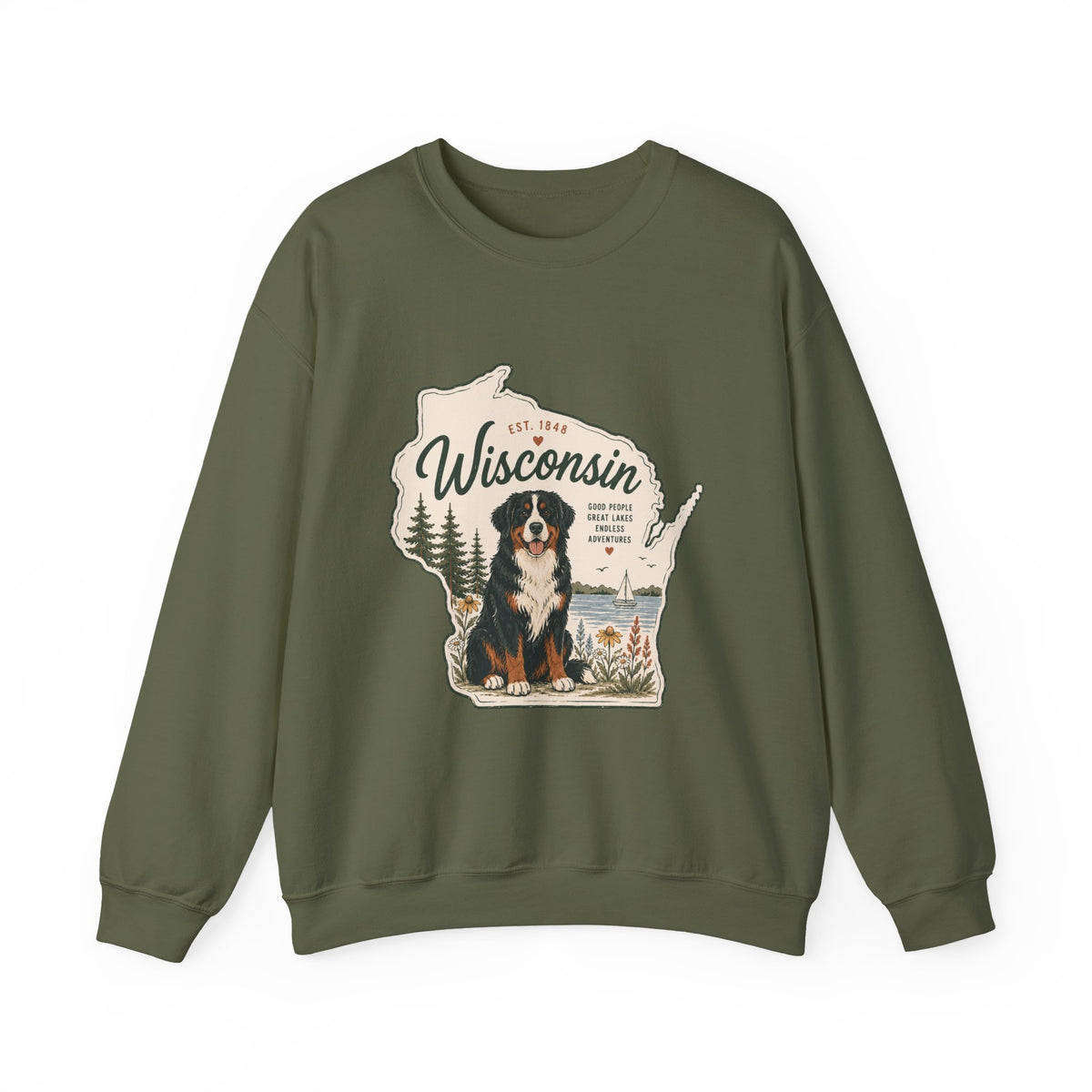 Wisconsin Bernese Mountain Dog Sweatshirt | Dog Mom Crewneck