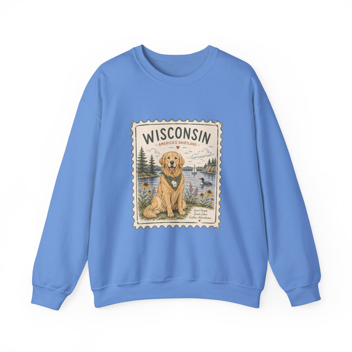 Wisconsin Golden Retriever Stamp Sweatshirt | Dog Mom Crewneck