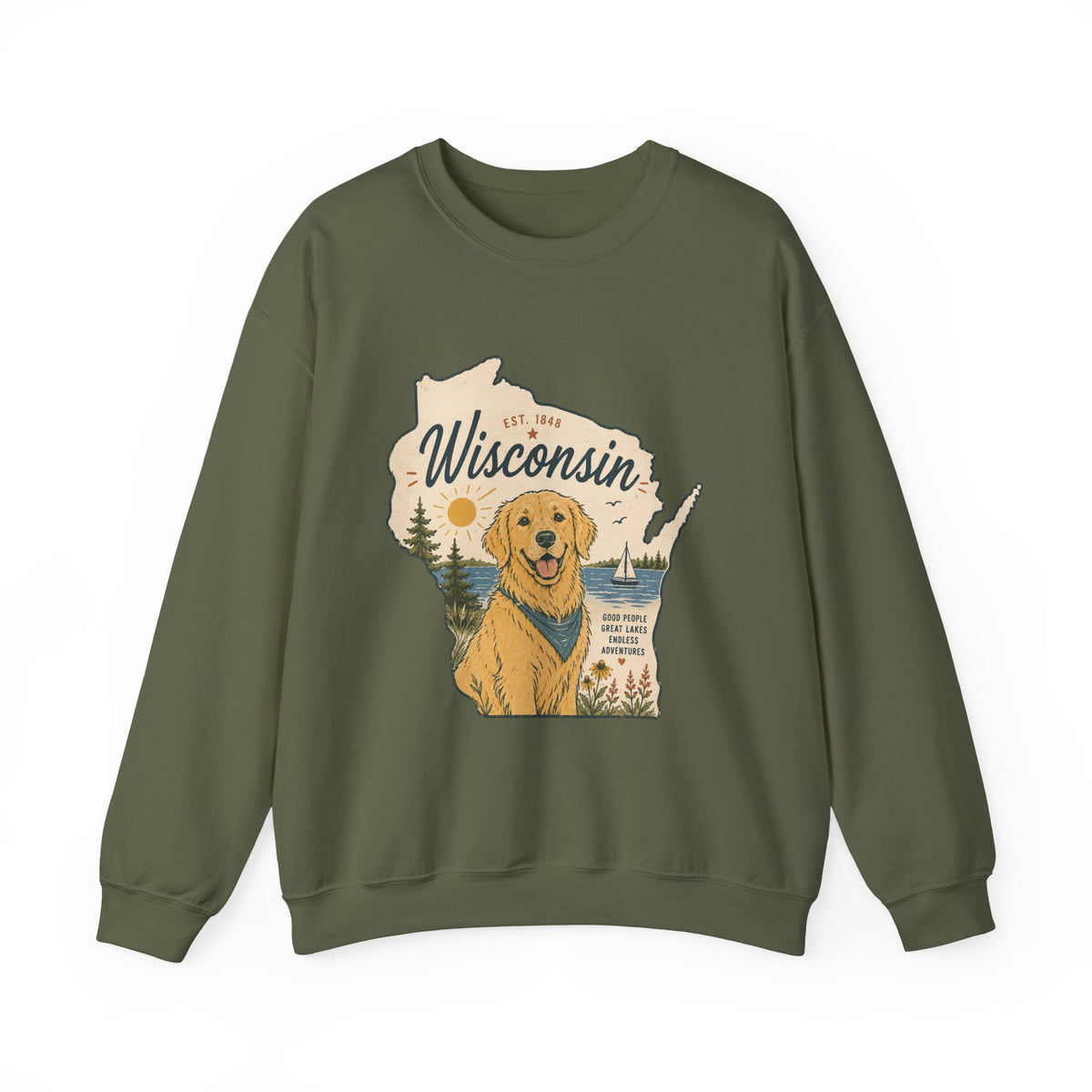 Wisconsin Golden Retriever Sweatshirt | Dog Mom Crewneck
