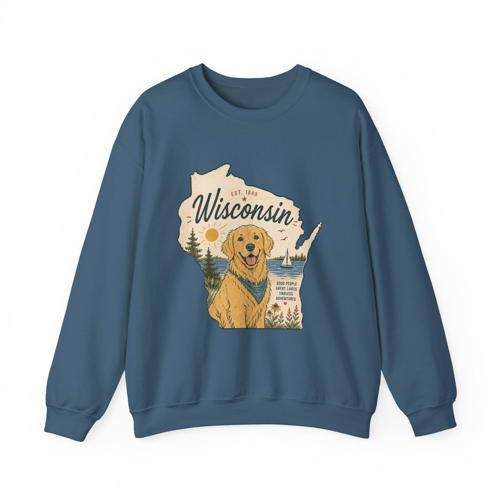 Wisconsin Golden Retriever Sweatshirt | Dog Mom Crewneck