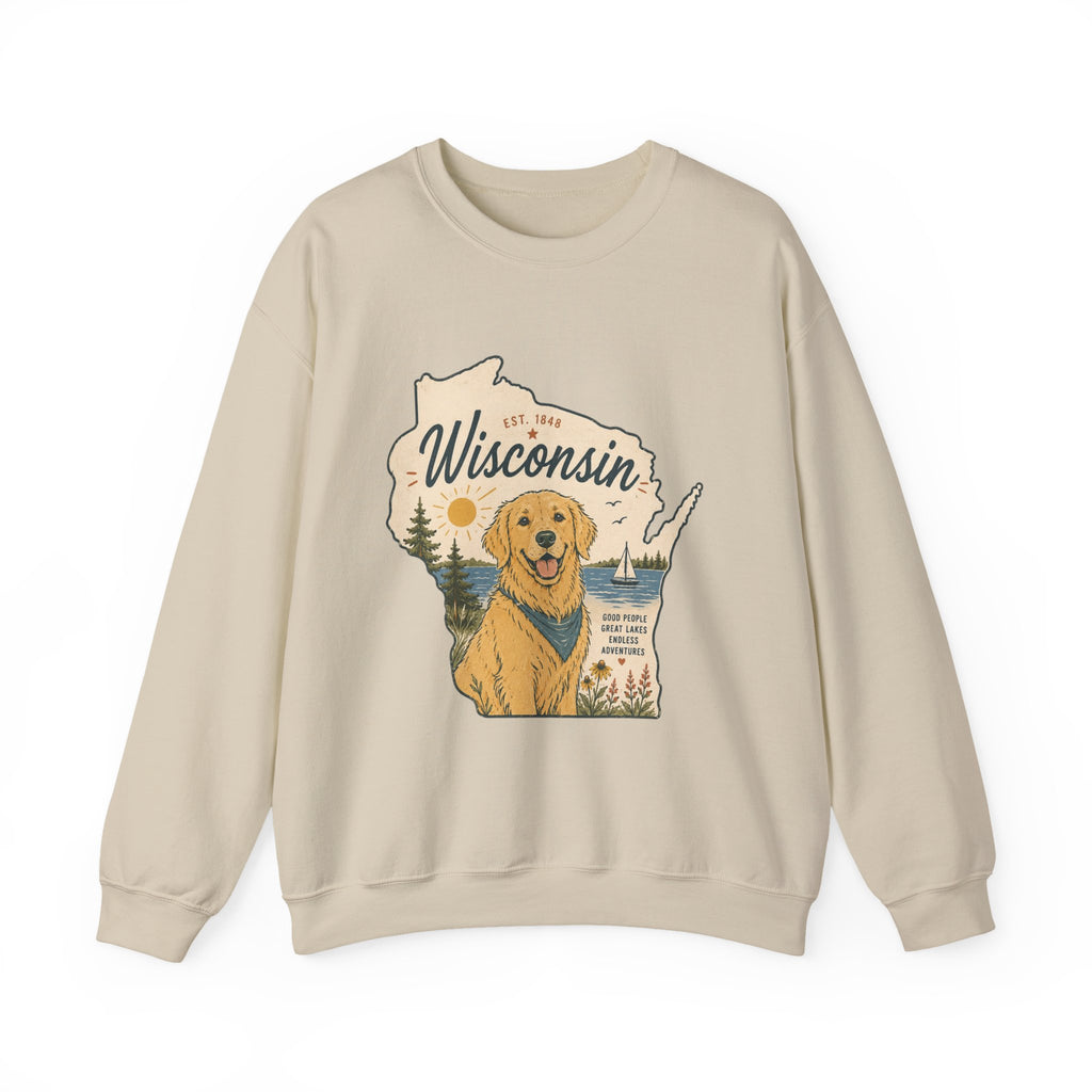 Wisconsin Golden Retriever Sweatshirt | Dog Mom Crewneck
