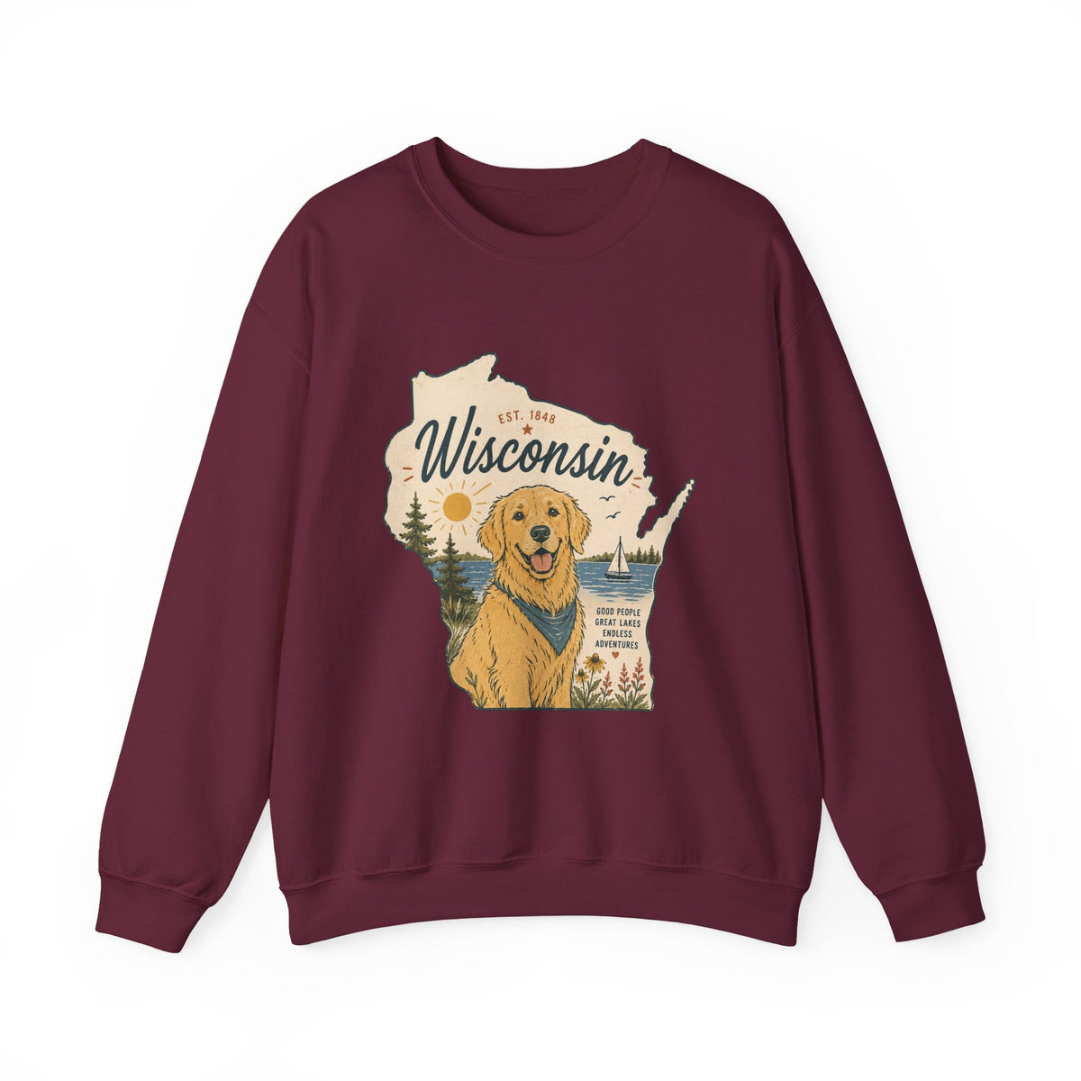 Wisconsin Golden Retriever Sweatshirt | Dog Mom Crewneck