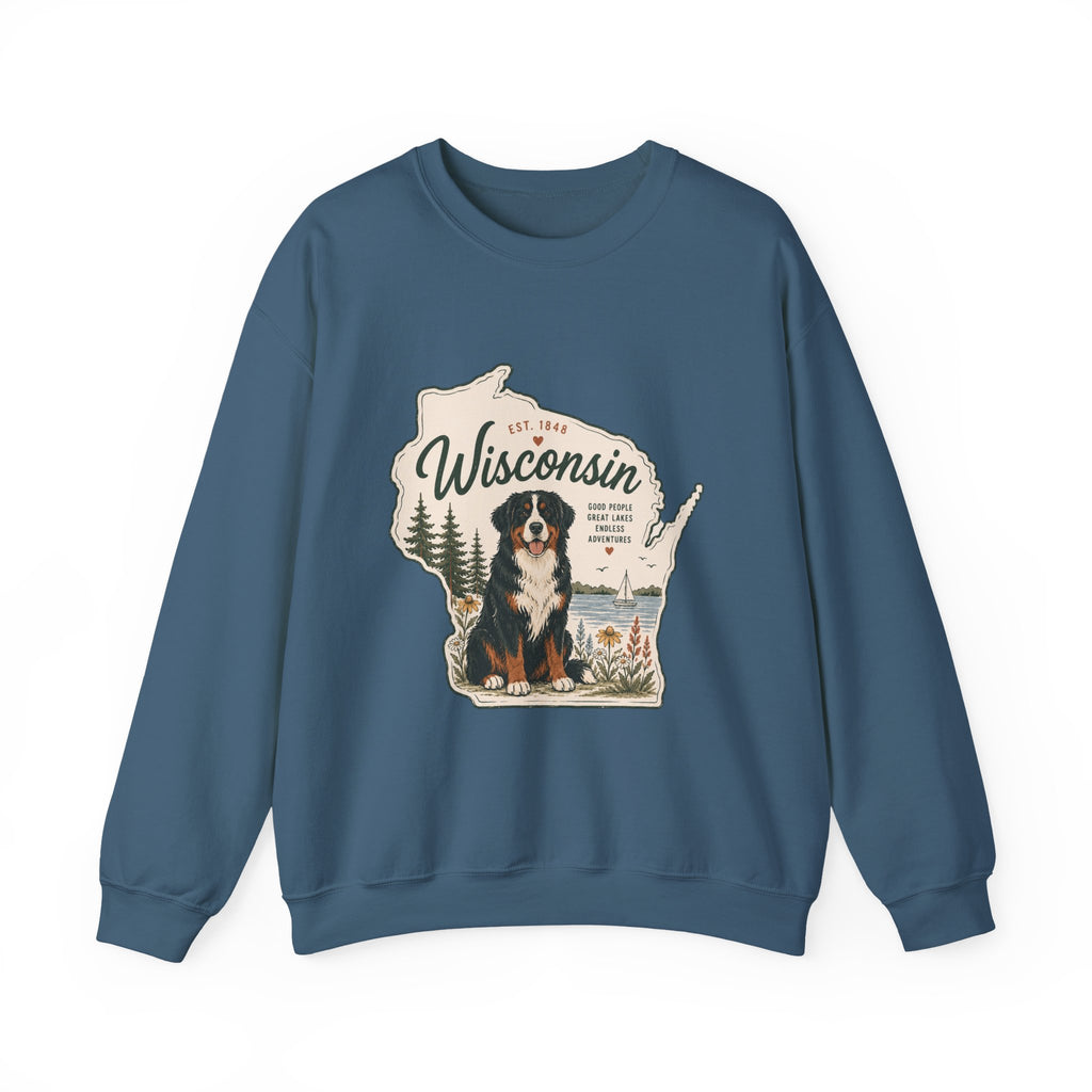 Wisconsin Bernese Mountain Dog Sweatshirt | Dog Mom Crewneck