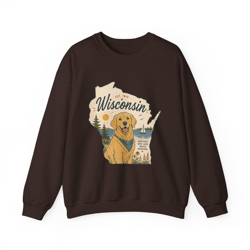 Wisconsin Golden Retriever Sweatshirt | Dog Mom Crewneck