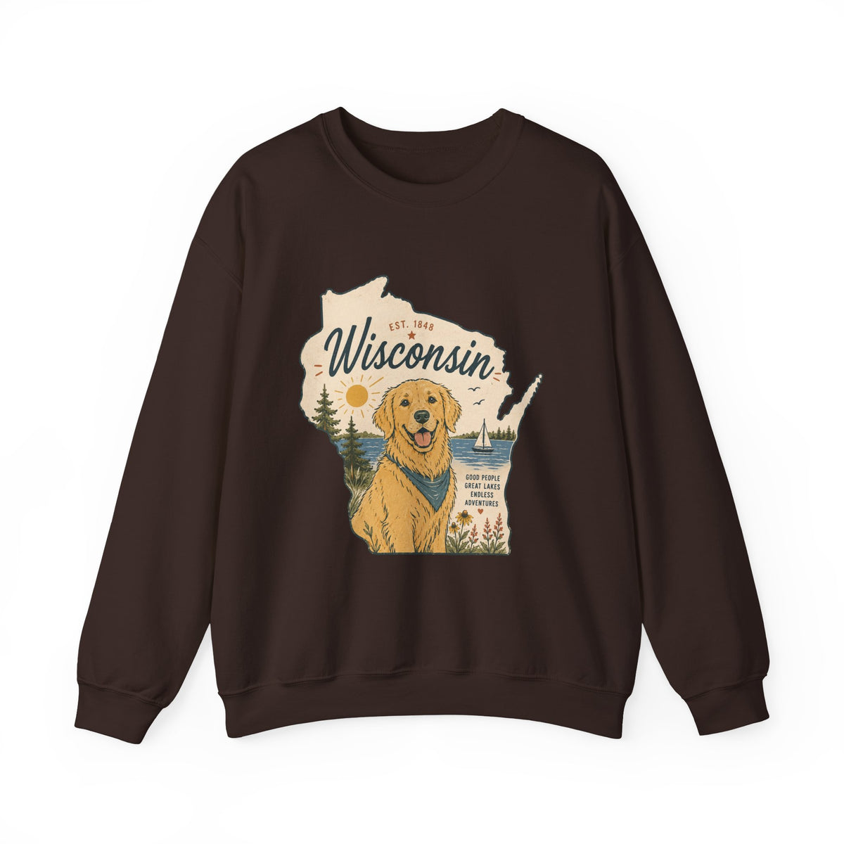 Wisconsin Golden Retriever Sweatshirt | Dog Mom Crewneck
