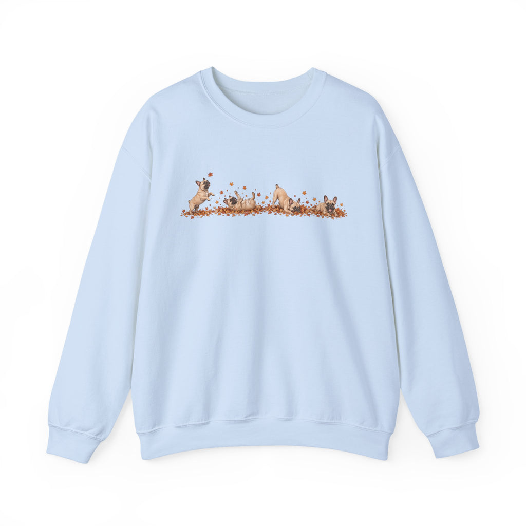 French Bulldog Playing in Leaves Fall Sweatshirt