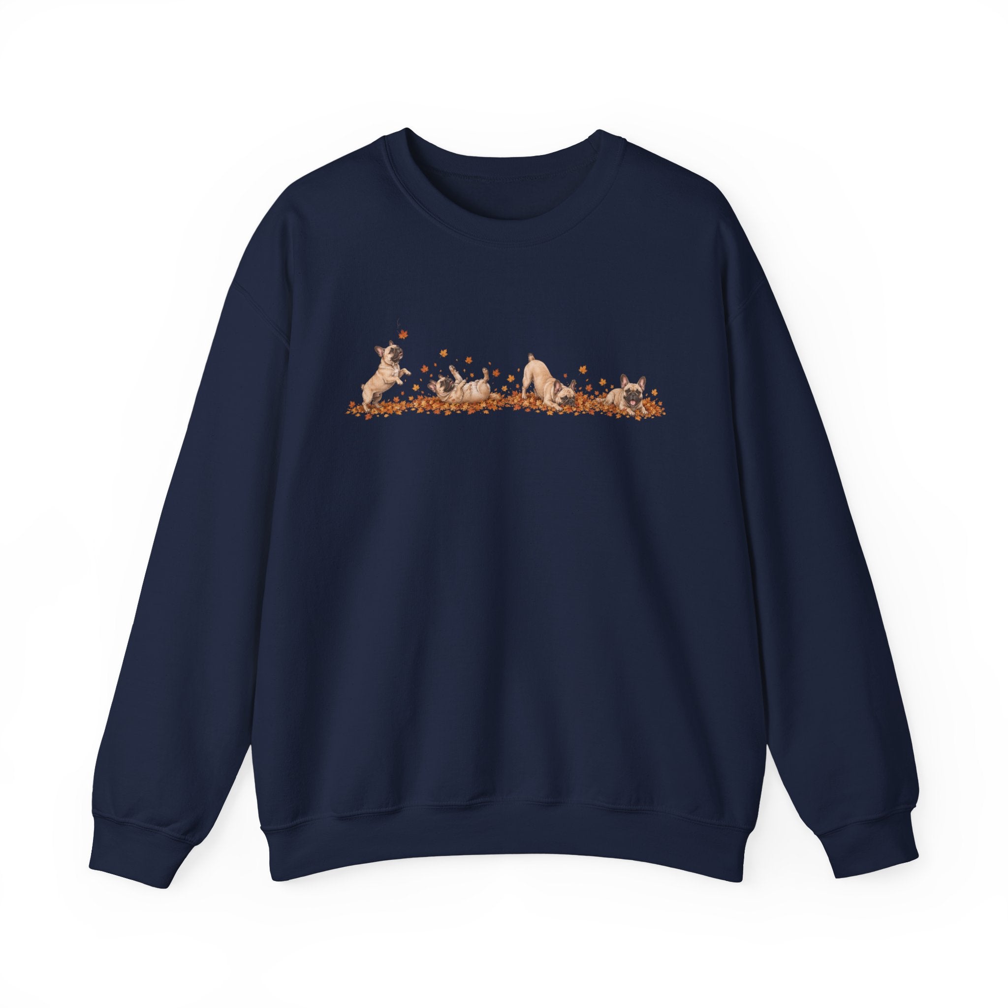French Bulldog Playing in Leaves Fall Sweatshirt