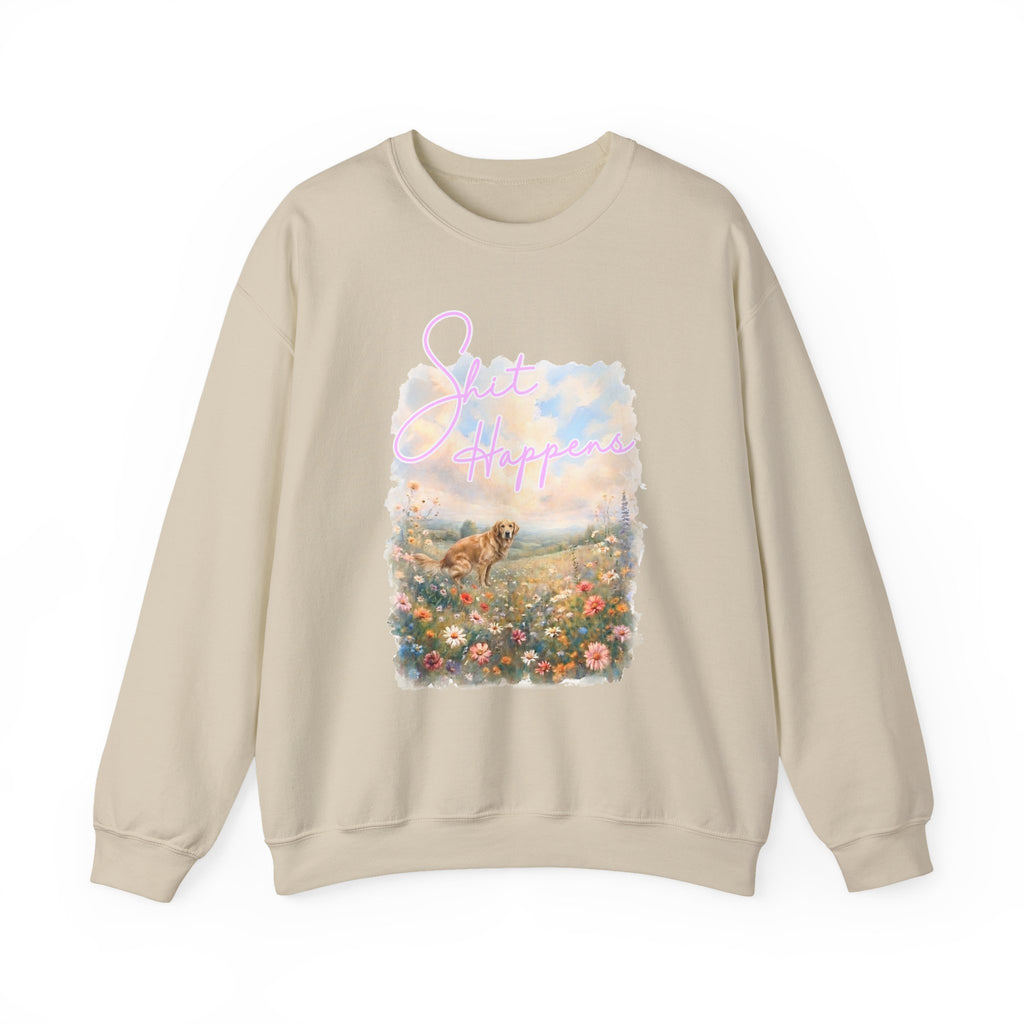 Shit Happens Golden Retriever Crewneck Sweatshirt