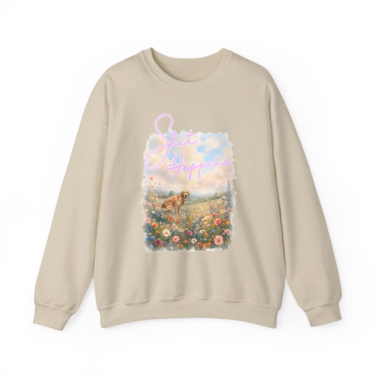 Shit Happens Golden Retriever Crewneck Sweatshirt