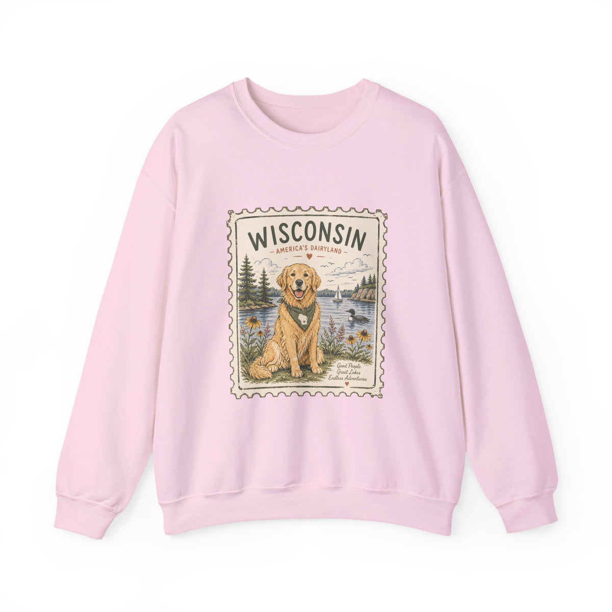 Wisconsin Golden Retriever Stamp Sweatshirt | Dog Mom Crewneck