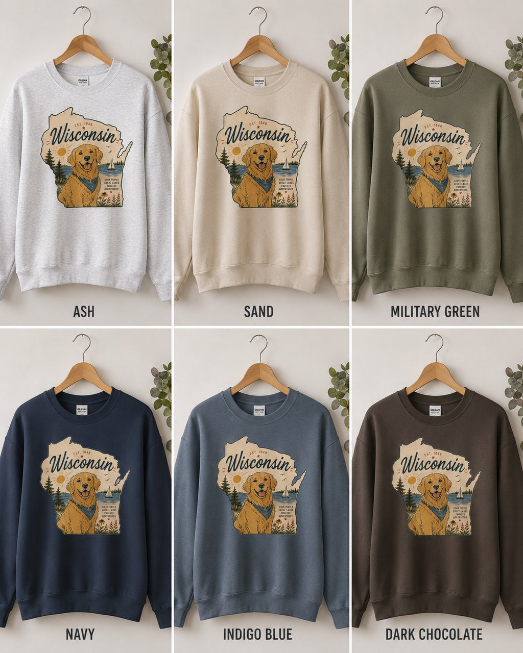 Wisconsin Golden Retriever Sweatshirt | Dog Mom Crewneck