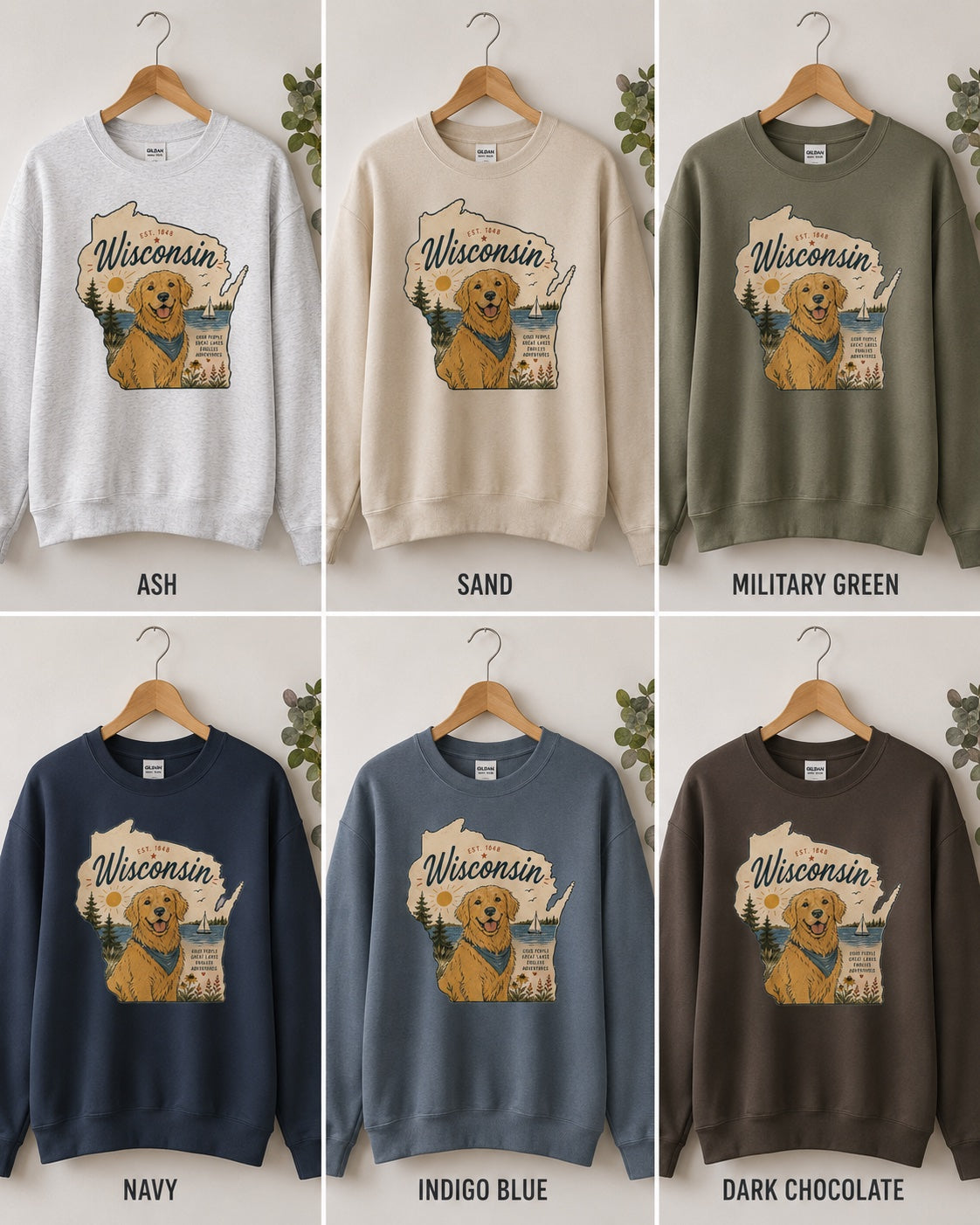 Wisconsin Golden Retriever Sweatshirt | Dog Mom Crewneck