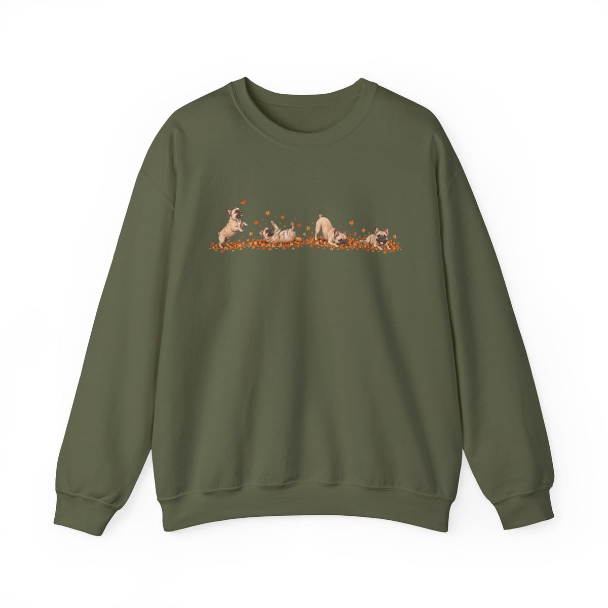 French Bulldog Playing in Leaves Fall Sweatshirt