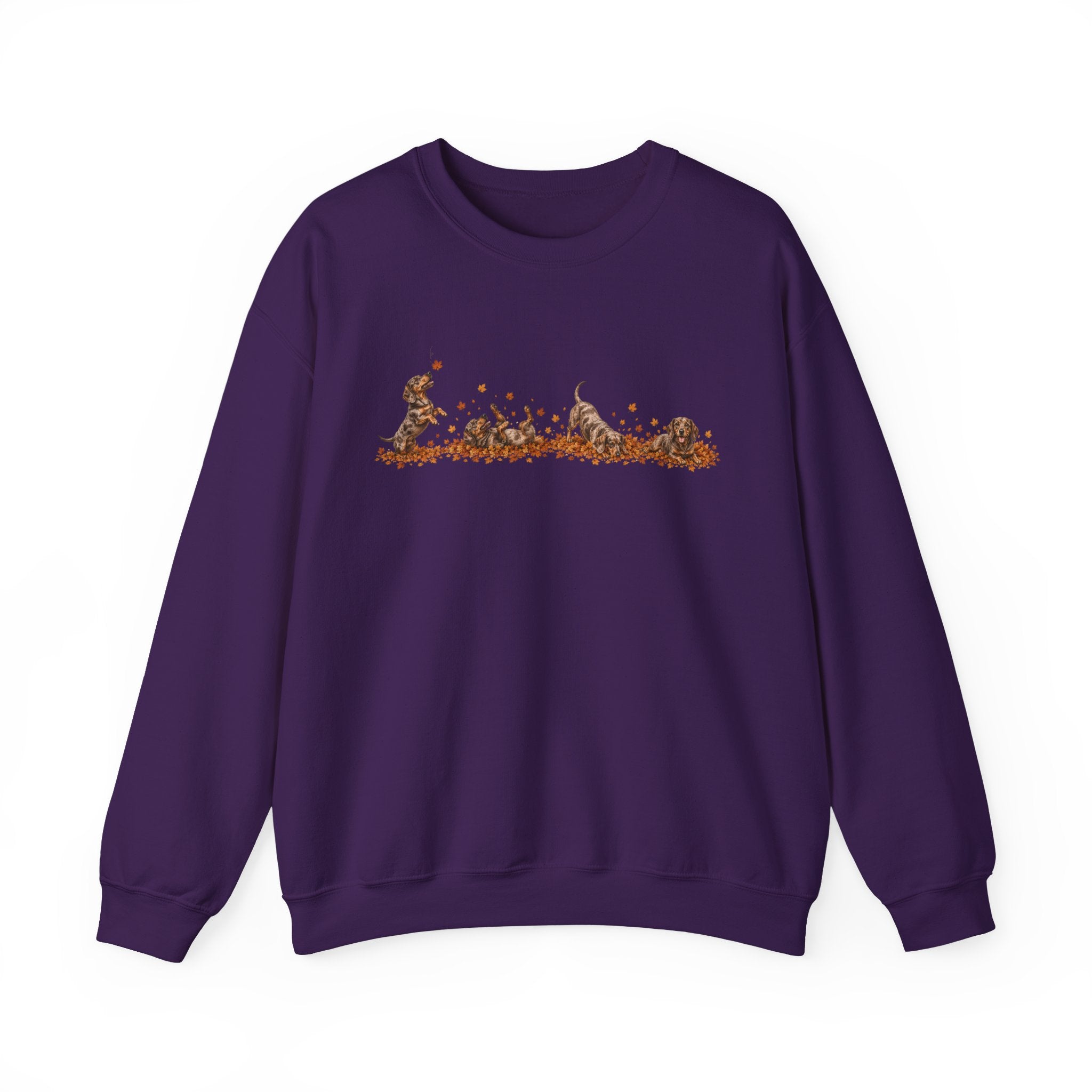 Dachshund Playing in Leaves Fall Sweatshirt