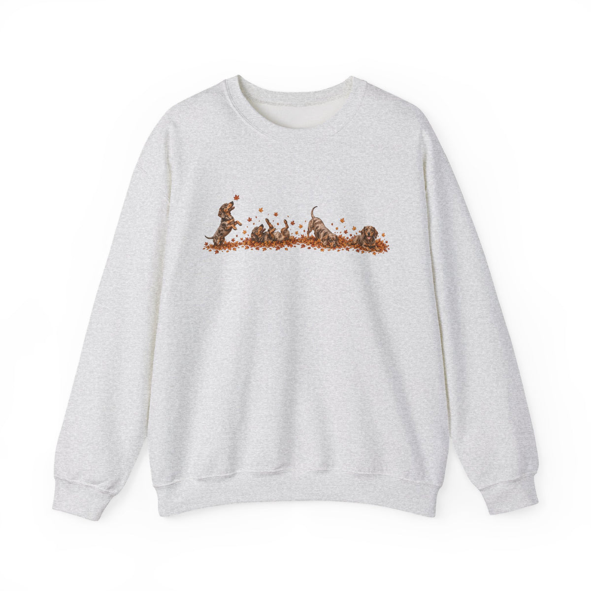 Dachshund Playing in Leaves Fall Sweatshirt