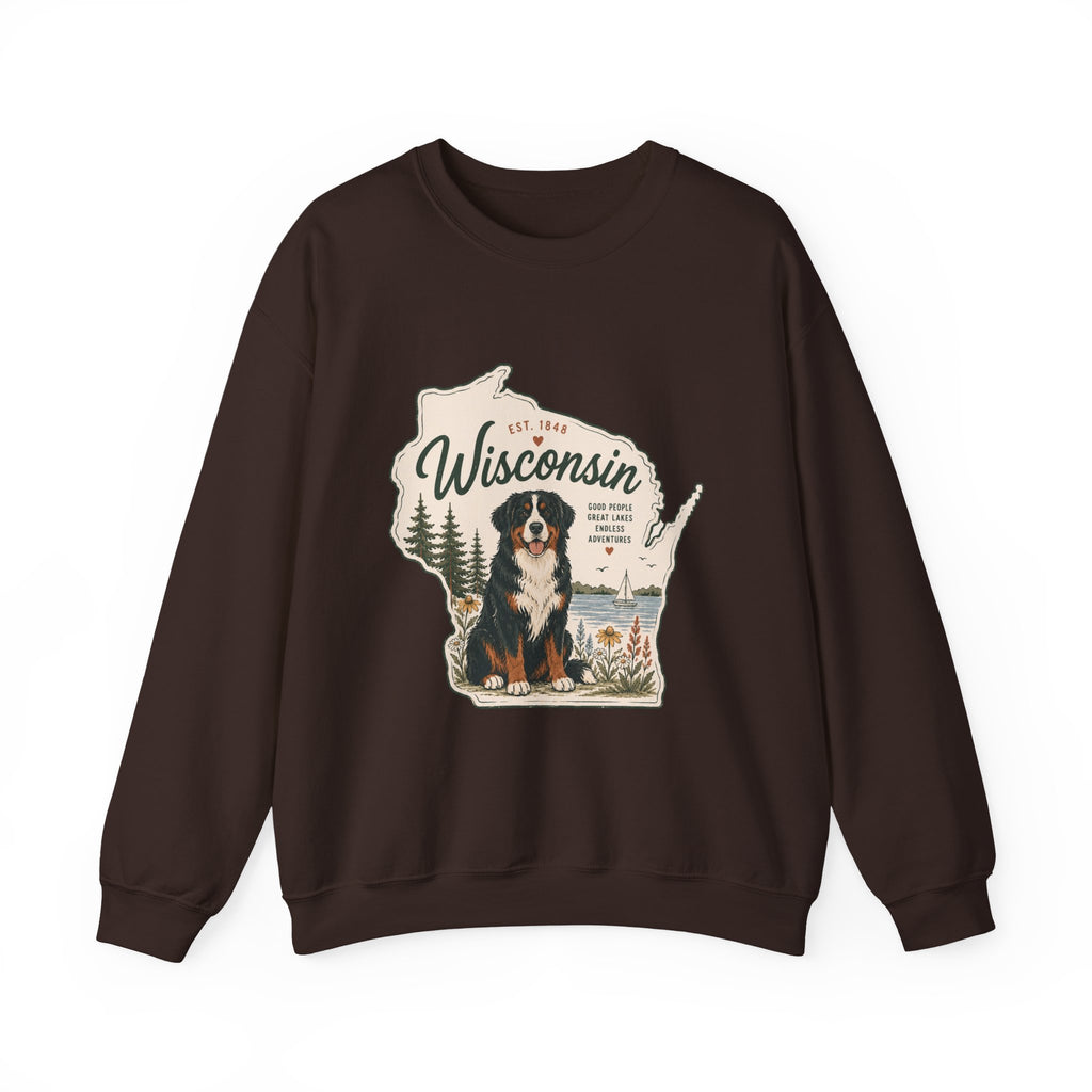 Wisconsin Bernese Mountain Dog Sweatshirt | Dog Mom Crewneck