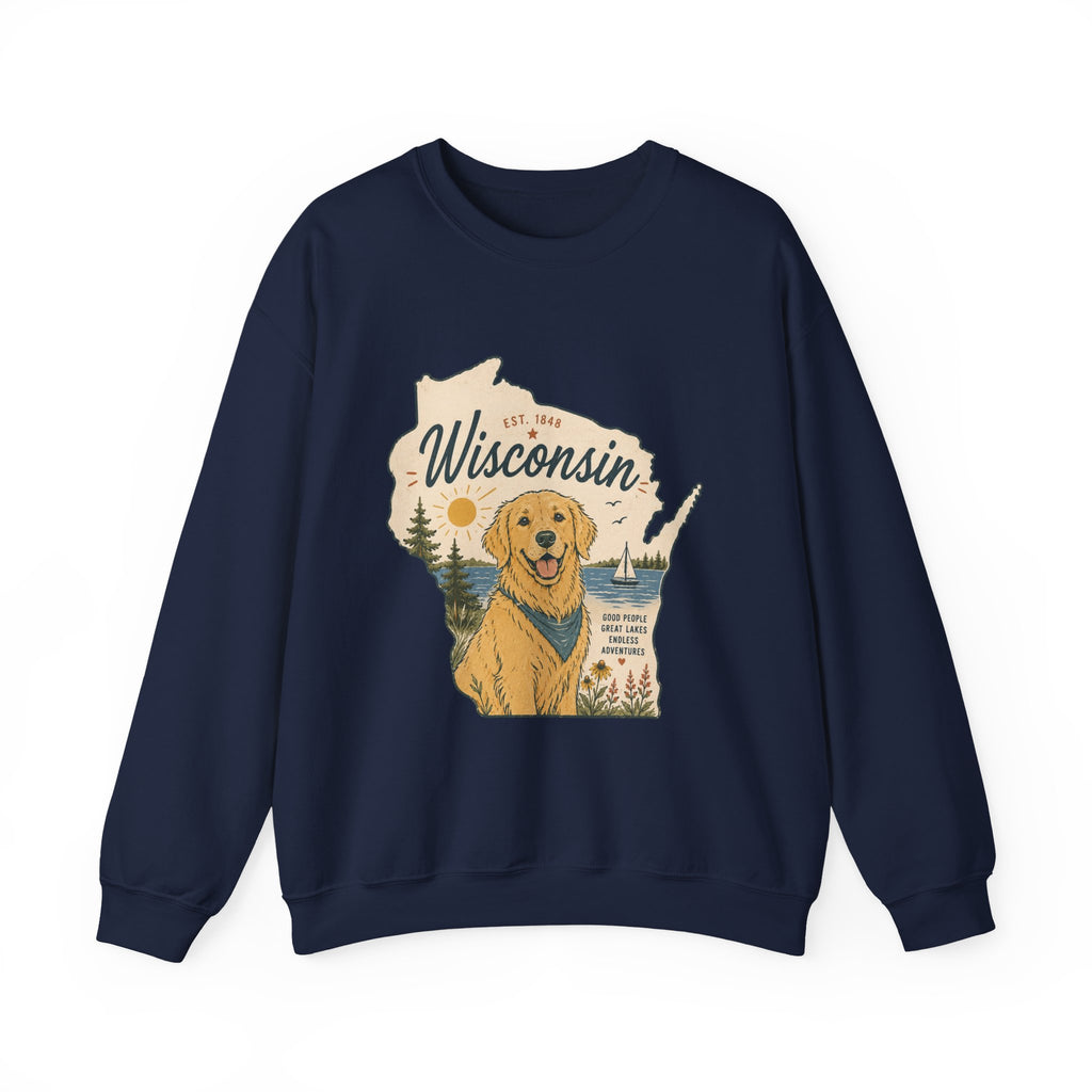 Wisconsin Golden Retriever Sweatshirt | Dog Mom Crewneck