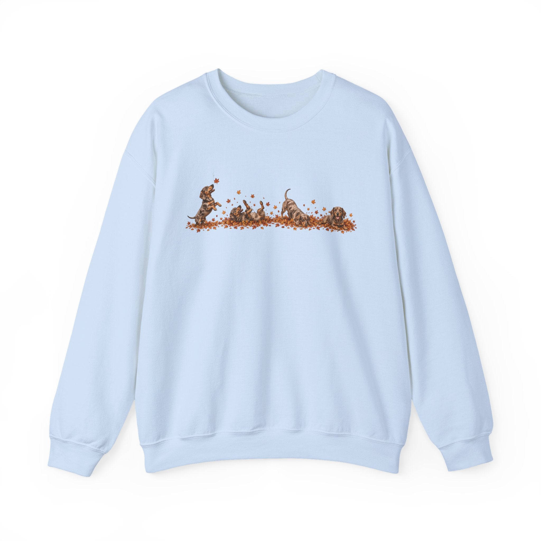 Dachshund Playing in Leaves Fall Sweatshirt