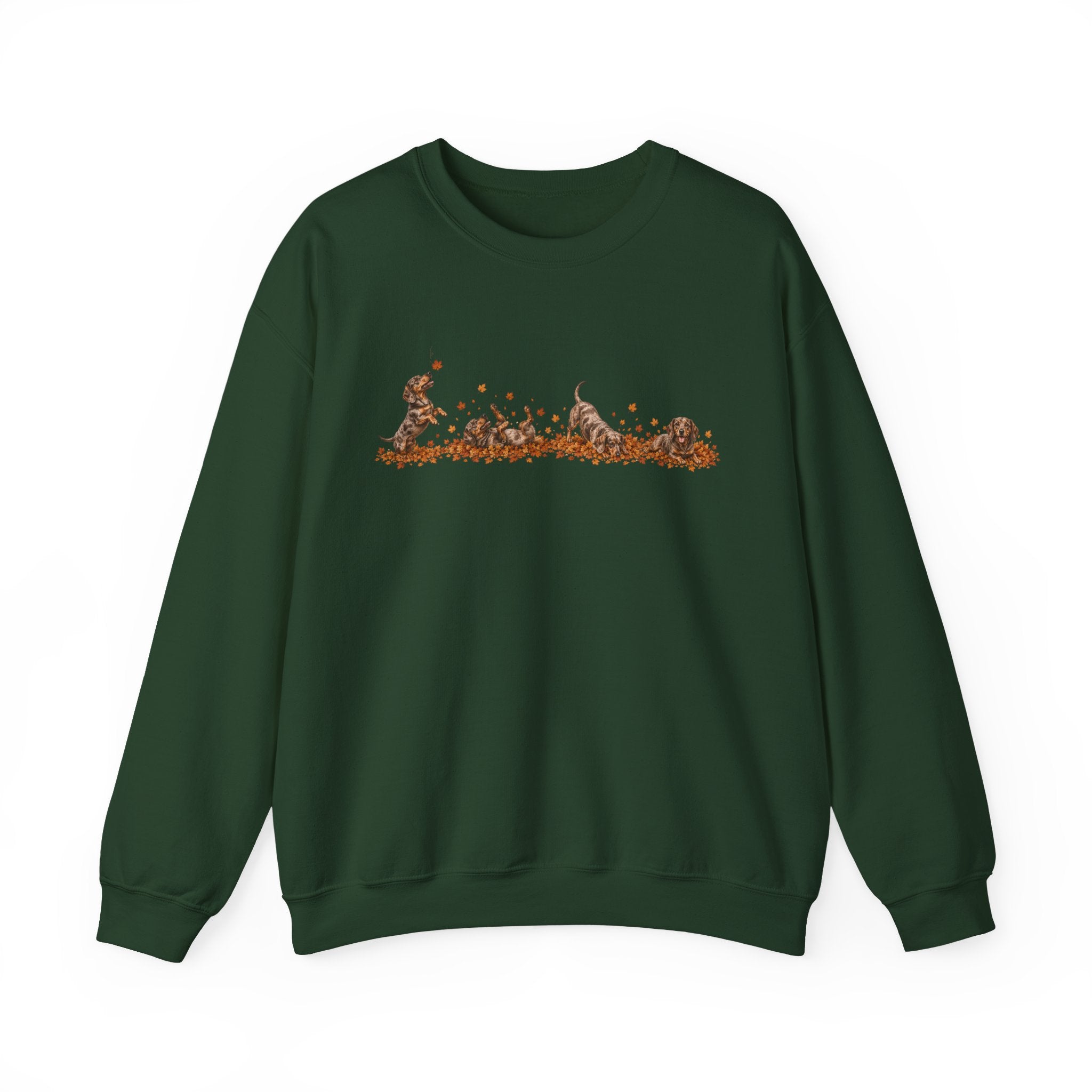 Dachshund Playing in Leaves Fall Sweatshirt