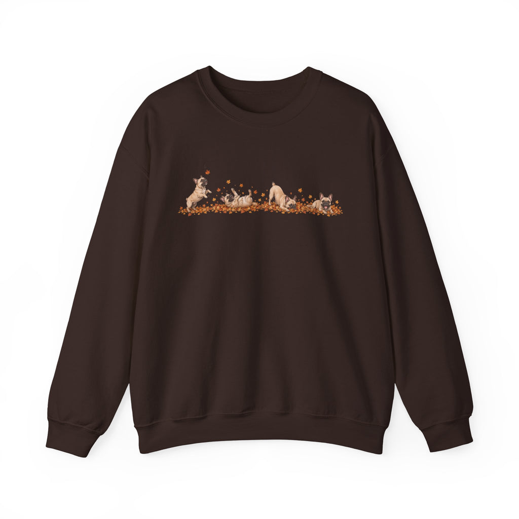 French Bulldog Playing in Leaves Fall Sweatshirt