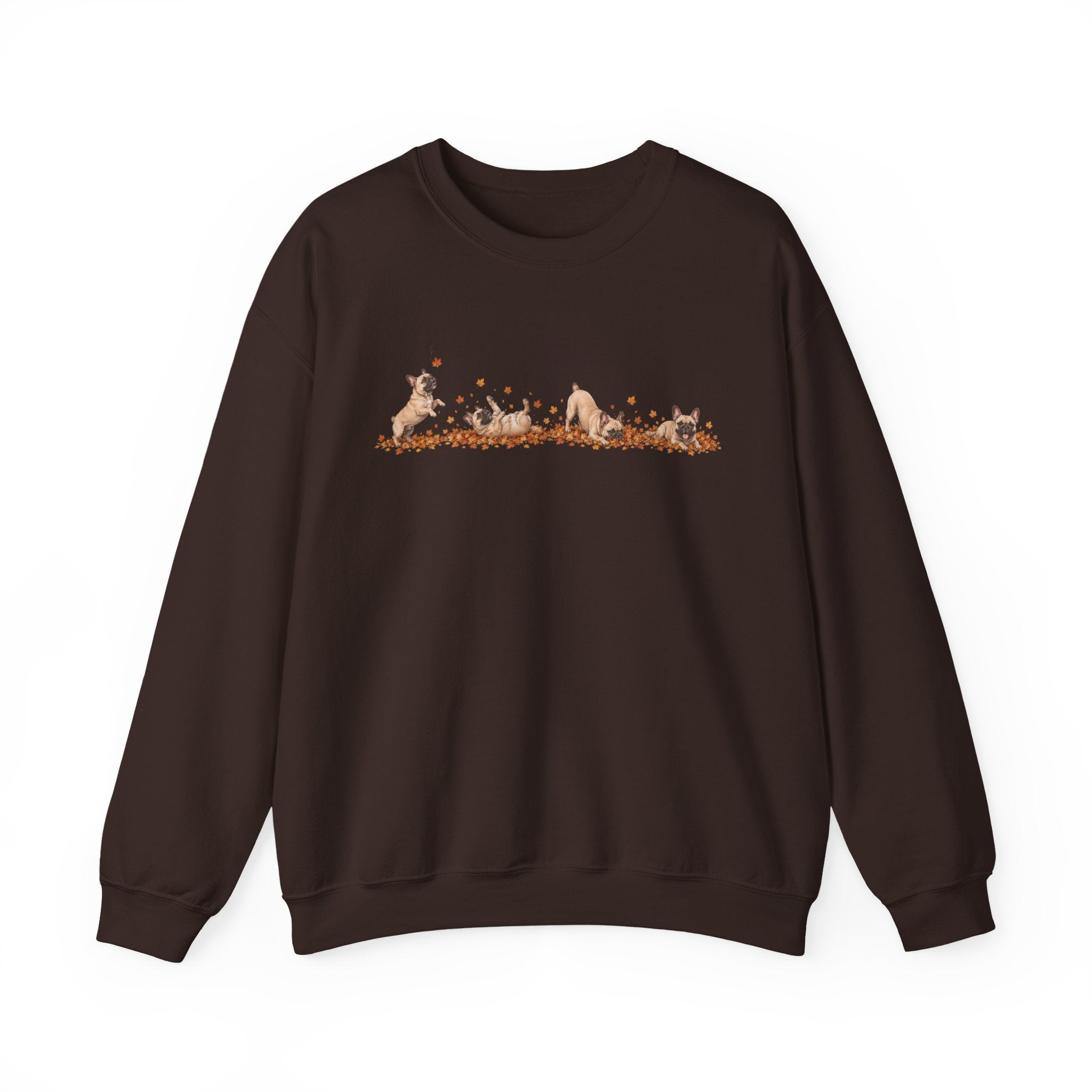 French Bulldog Playing in Leaves Fall Sweatshirt