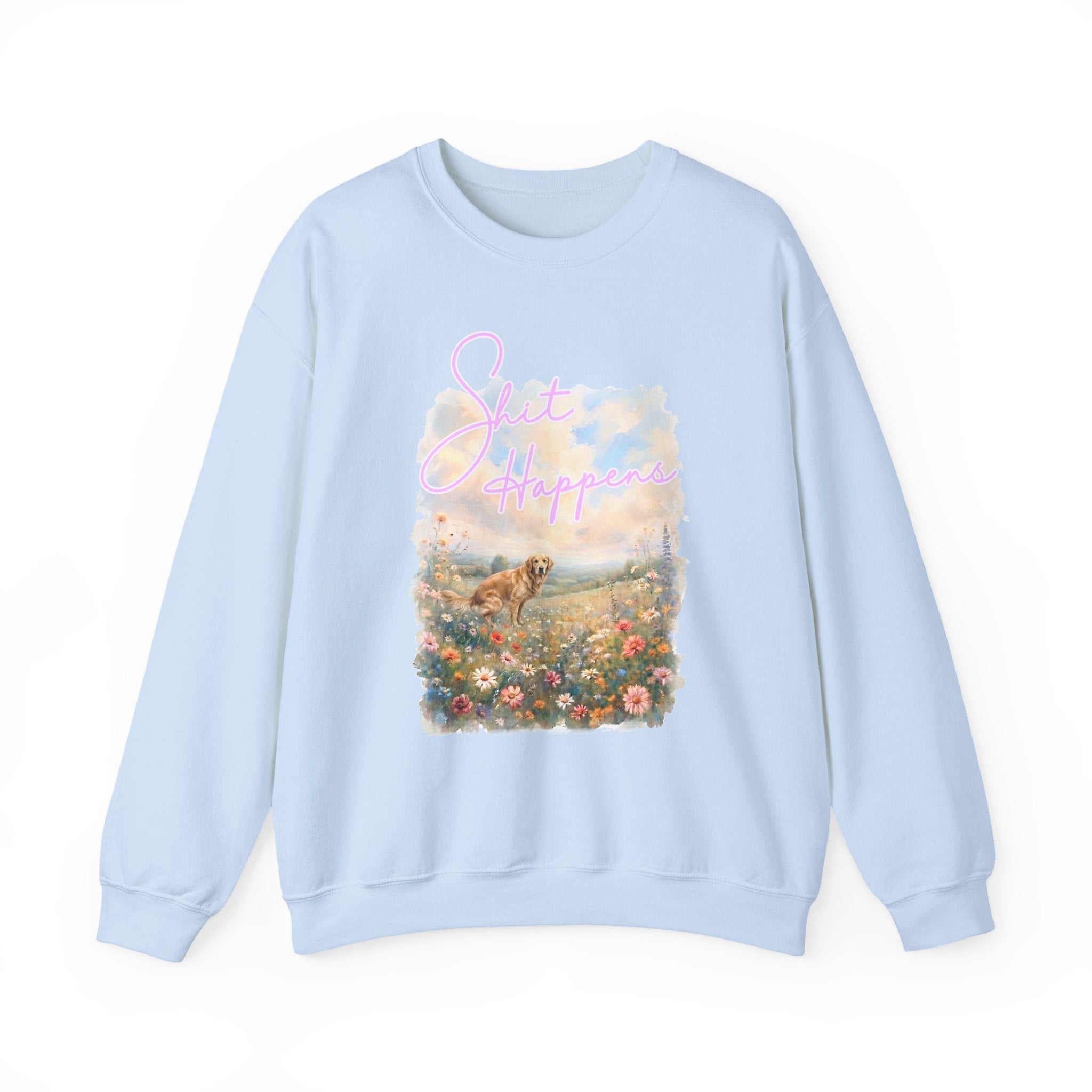 Shit Happens Golden Retriever Crewneck Sweatshirt