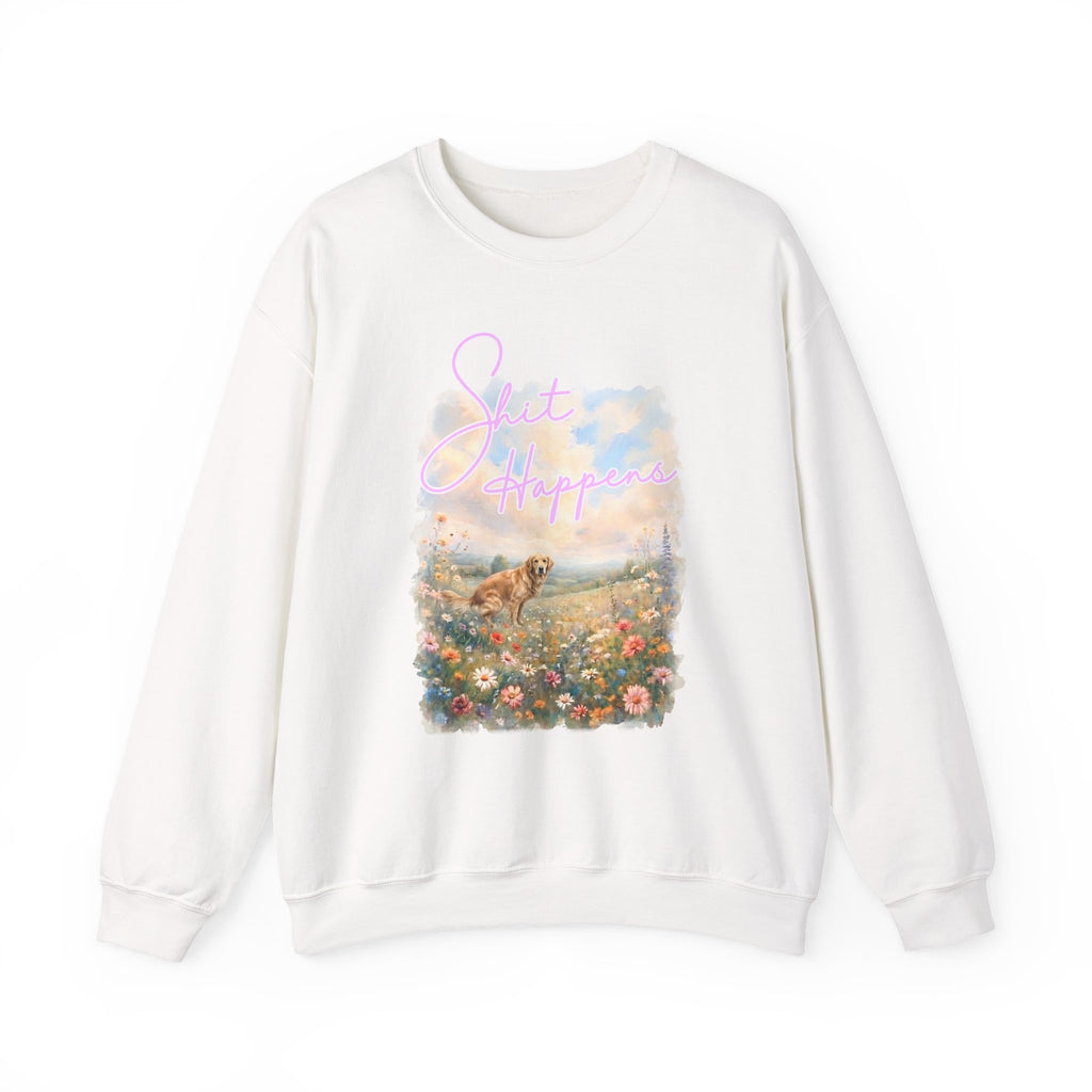 Shit Happens Golden Retriever Crewneck Sweatshirt