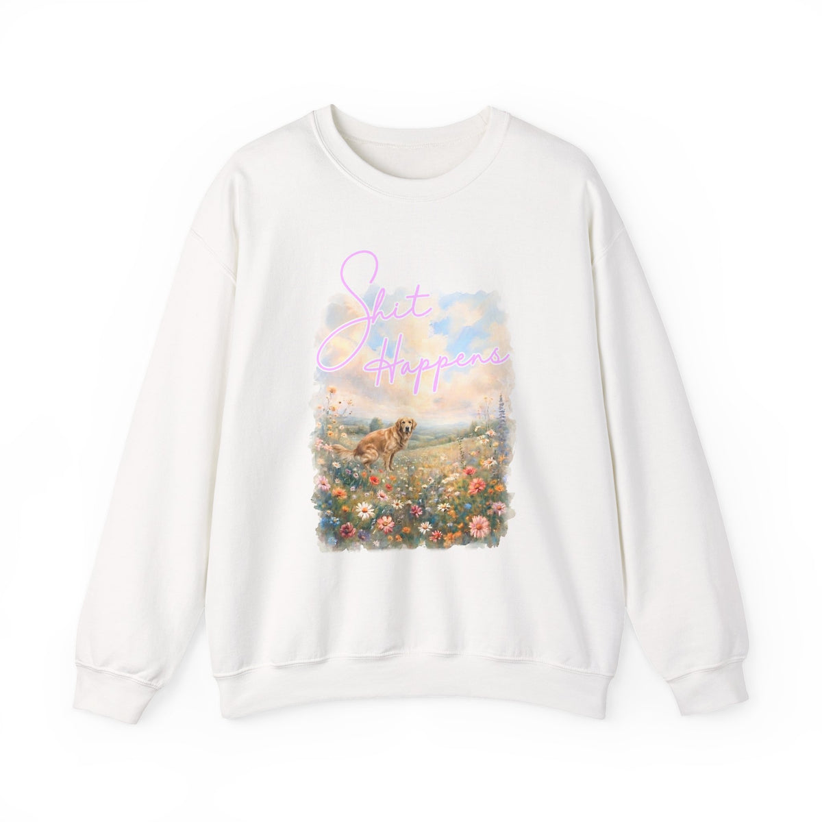 Shit Happens Golden Retriever Crewneck Sweatshirt