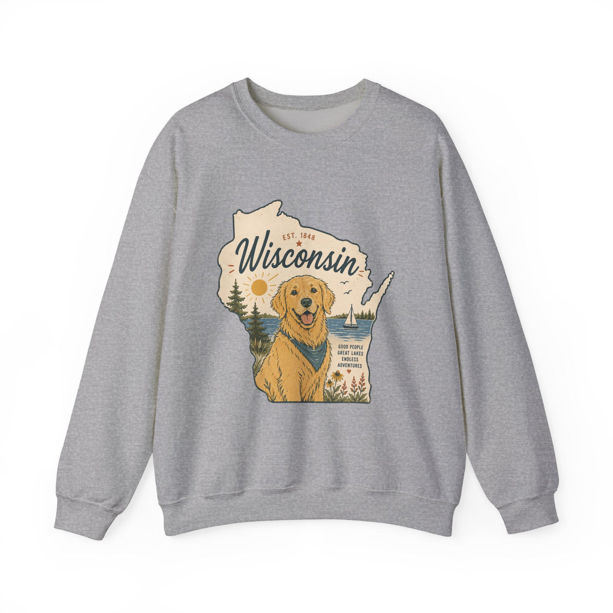 Wisconsin Golden Retriever Sweatshirt | Dog Mom Crewneck