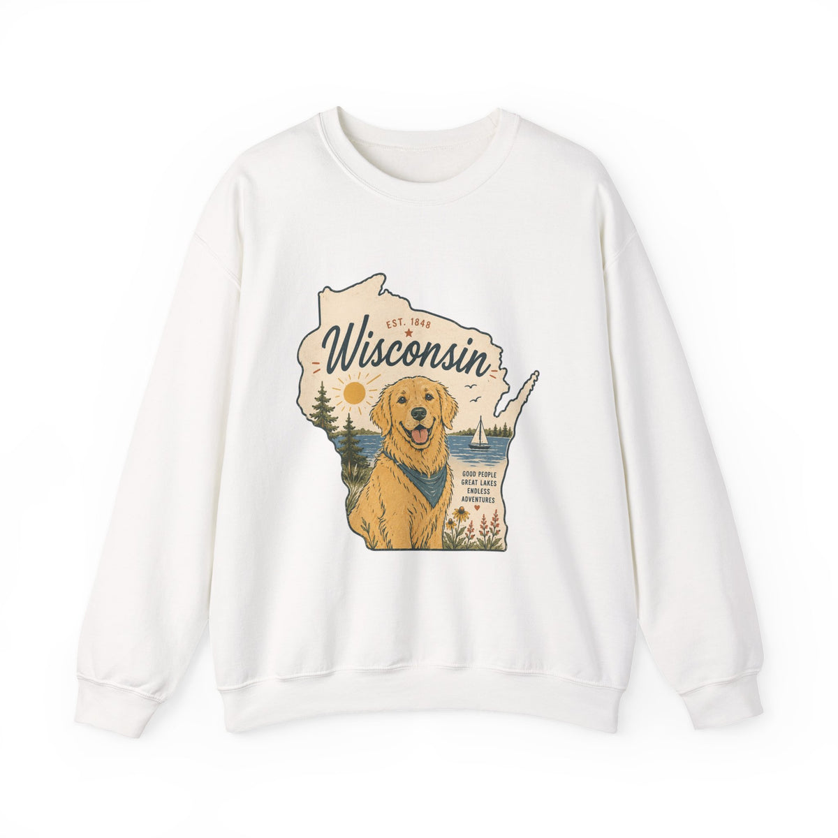 Wisconsin Golden Retriever Sweatshirt | Dog Mom Crewneck