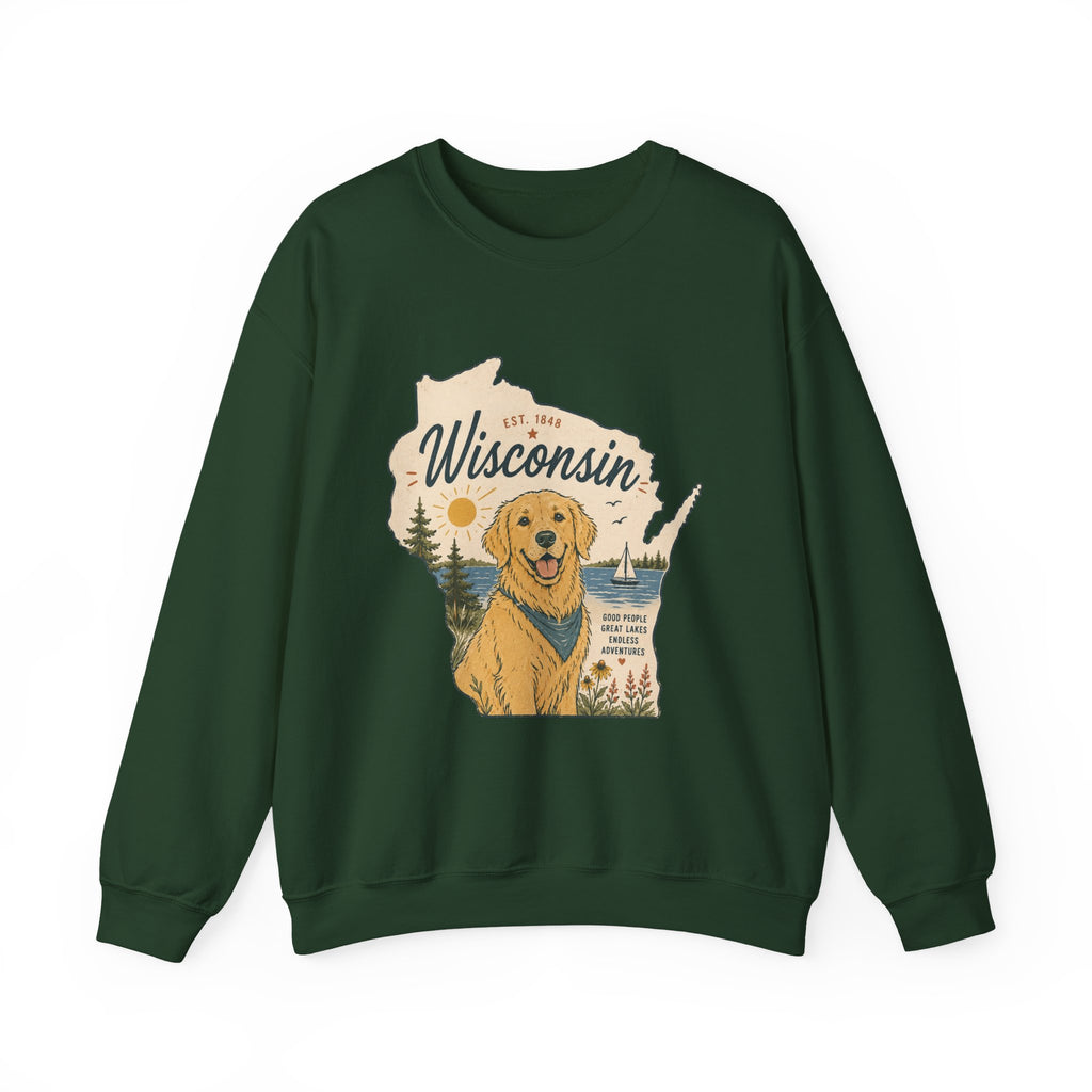 Wisconsin Golden Retriever Sweatshirt | Dog Mom Crewneck