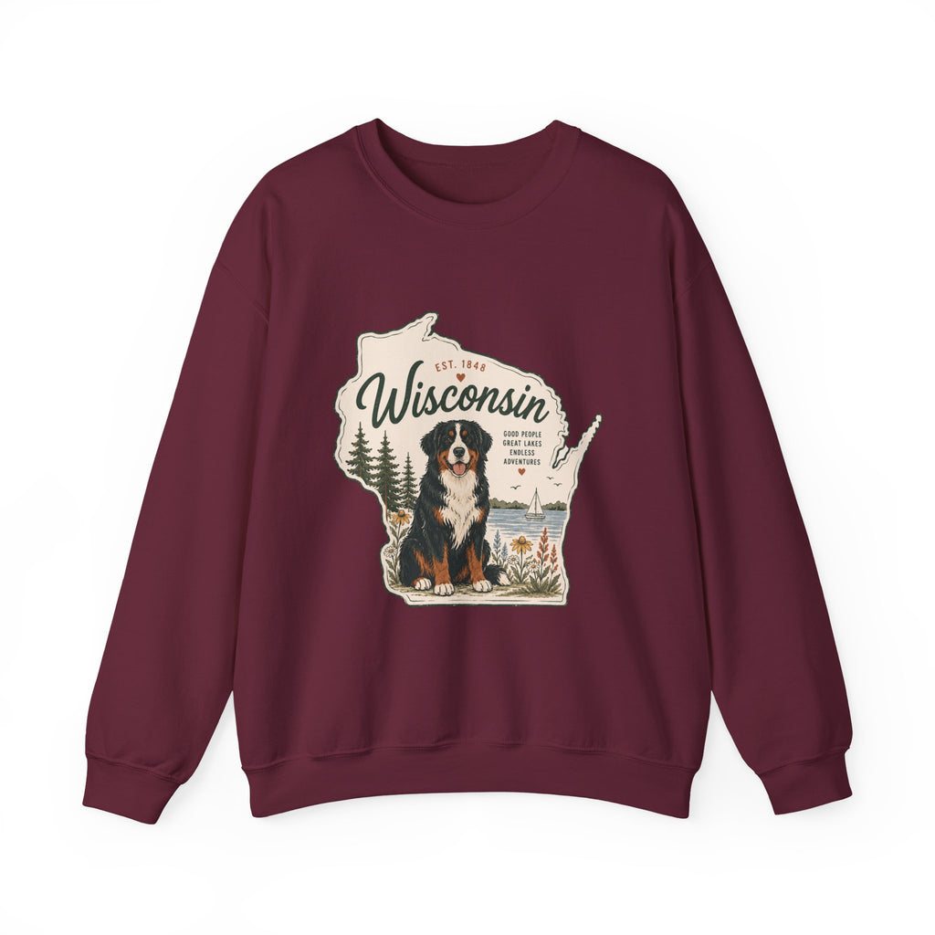 Wisconsin Bernese Mountain Dog Sweatshirt | Dog Mom Crewneck