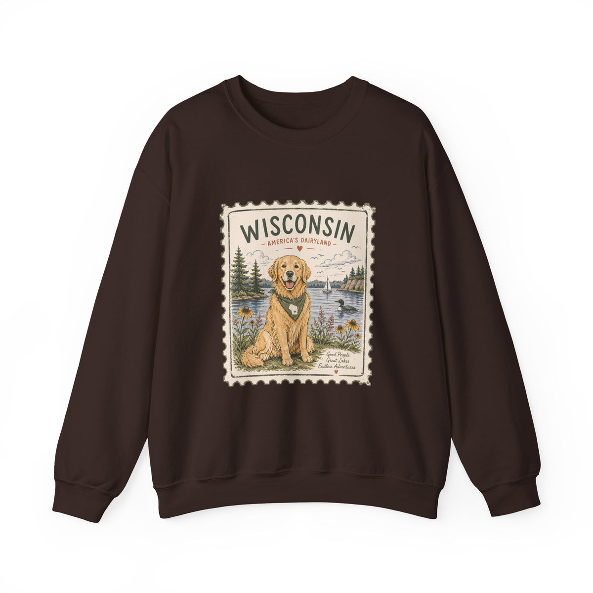 Wisconsin Golden Retriever Stamp Sweatshirt | Dog Mom Crewneck