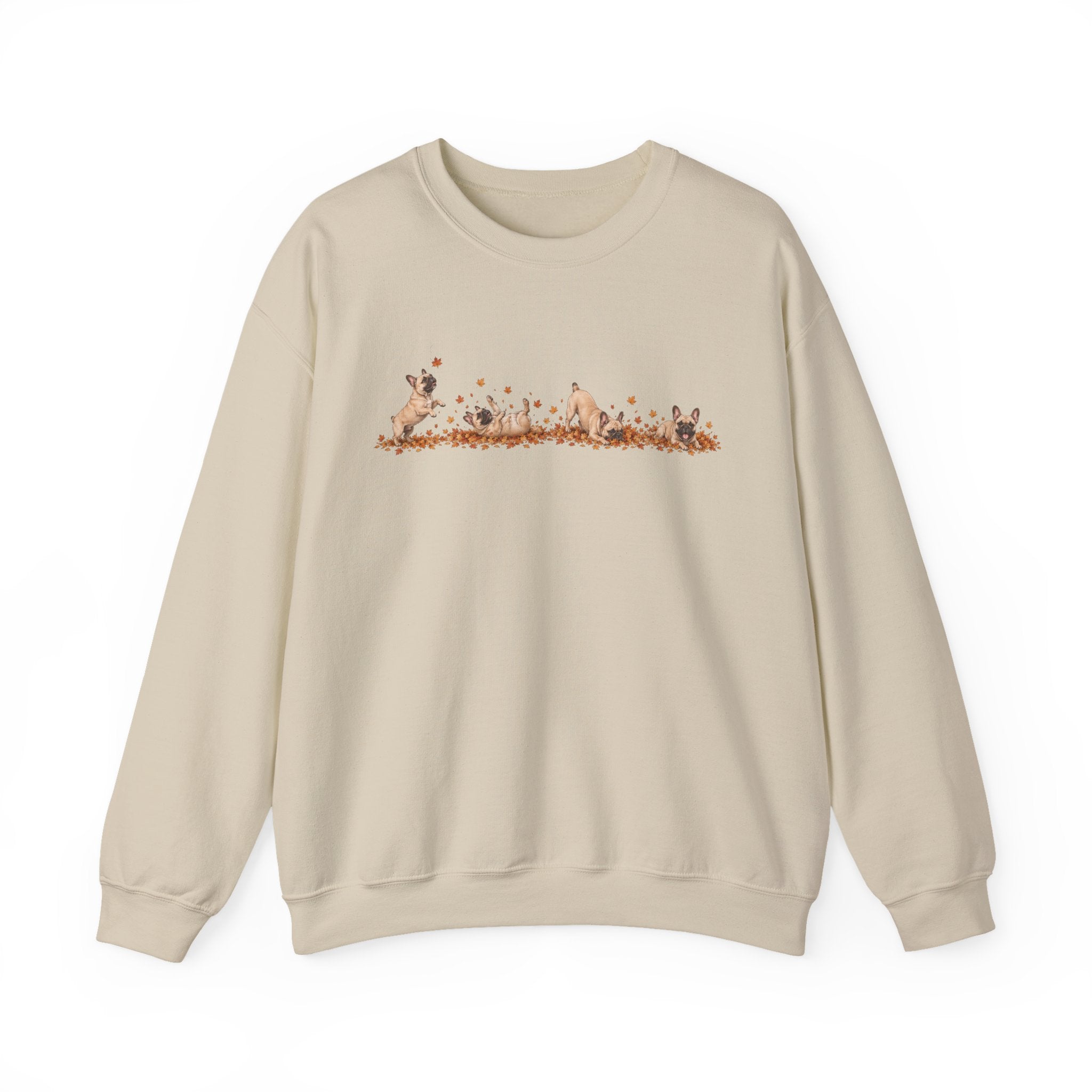 French Bulldog Playing in Leaves Fall Sweatshirt